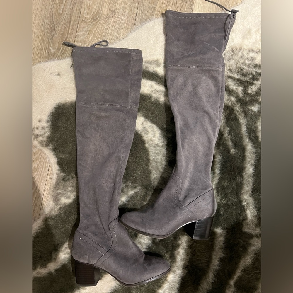 Knee high suede boot